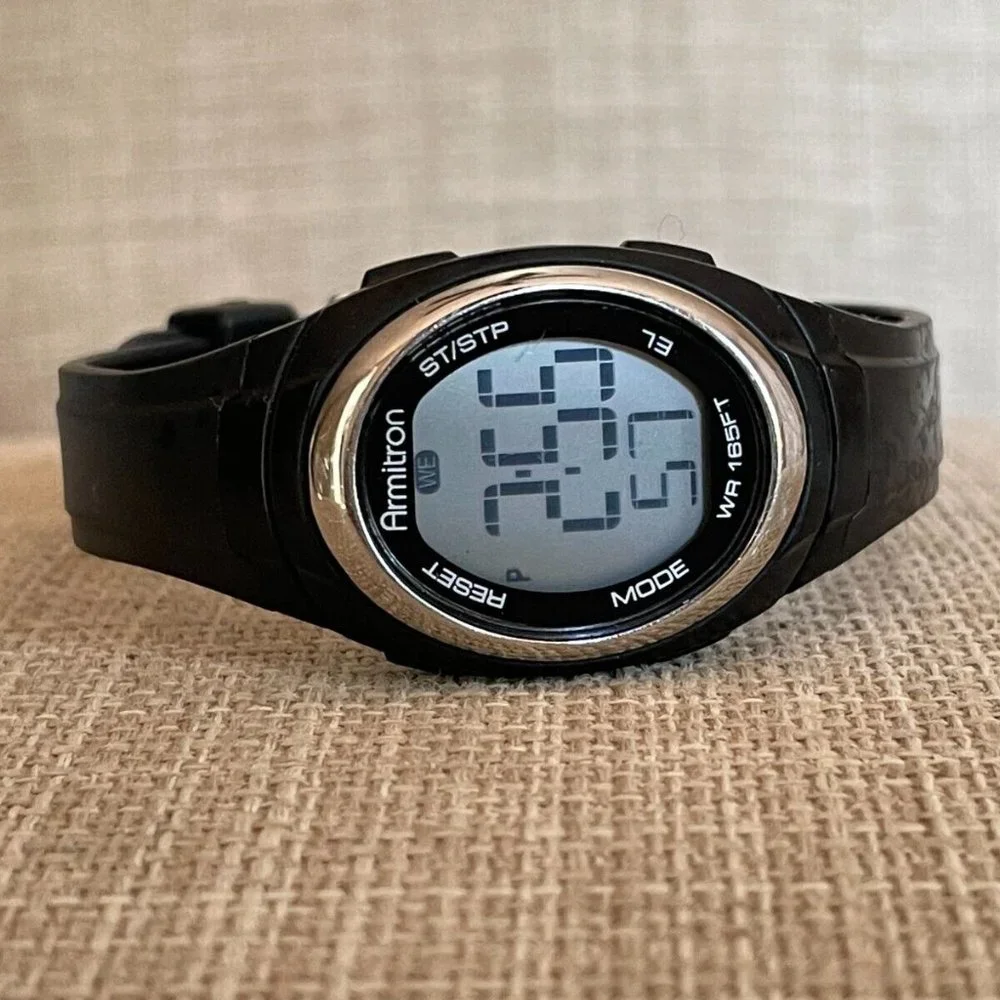 Armitron Women Wrist Watch Digital Sport Black Rubber Band Multi function Watch - Picture 5 of 11